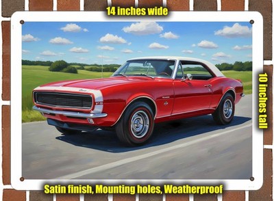 Metal Sign - 1967 Chevrolet Camaro RS Oil Painting - 14x10