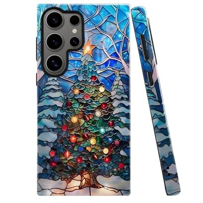 Case for Samsung Galaxy S24 Ultra Christmas Light Tree Star 2 in 1 Dual-Layer