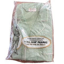Vintage 1970s Diplomat Tall Man Pajamas Mint Green Pajama Set Medium Long New