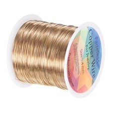 0.4mmx100m Jewelry Wire, 26 Gauge 328FT Craft Wire Copper Wire, Champagne Gold