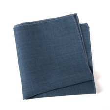 Linen Blend Handkerchief Hanky Pocket Squares for Men Stormy Blue