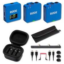 Rode Wireless GO Gen 3 Wireless Microphone System Cobalt with Charging Case