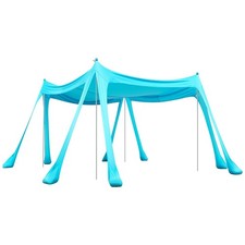 UPF50 Beach Tent 10x10ft, Pop-Up Sun Shelter with Sandbags  Poles