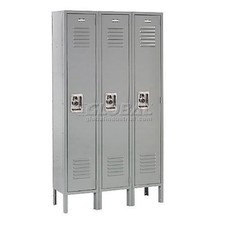 1-Tier 3 Door Locker 12"Wx15"Dx60"H Gray Assembled