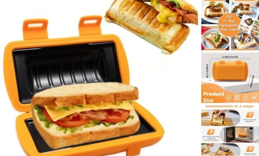 Microwave Sandwich Maker, Grilled Cheese Maker, Panini Press, Hot Dog Toaster