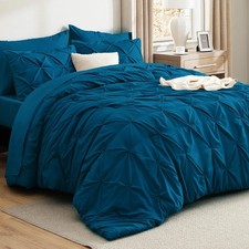 Bedsure King Size Comforter Set Teal - Bed in a Bag Bedding Set 7 Pieces