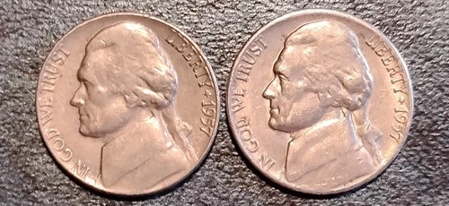 Photo of a 1957-P Jefferson Nickel from an eBay listing that sold on Jul 18, 2026
