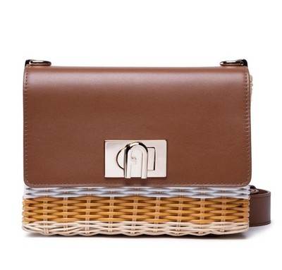 FURLA 1927 LOGO WICKER SHOULDER BAG HANDBAG WB00580BX0637