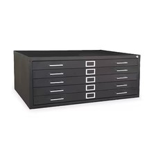 Zoro Select 2Cla8 Flat File Cabinet, 35 3/8X46 11/16", Black,  2Cla8