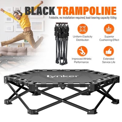 40'' Foldable Trampoline for Adults Exercise Rebounder w/Adjustable Handle Bar