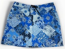 RIP SKIRT Women s Board Skirt Hawaiian Floral Patchwork Blue Size XL Length 2