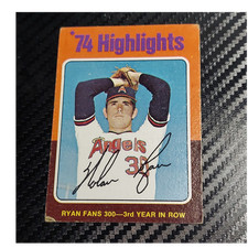 Topps 1975 '74 Highlights Nolan Ryan #5 California Angels Autographed Card