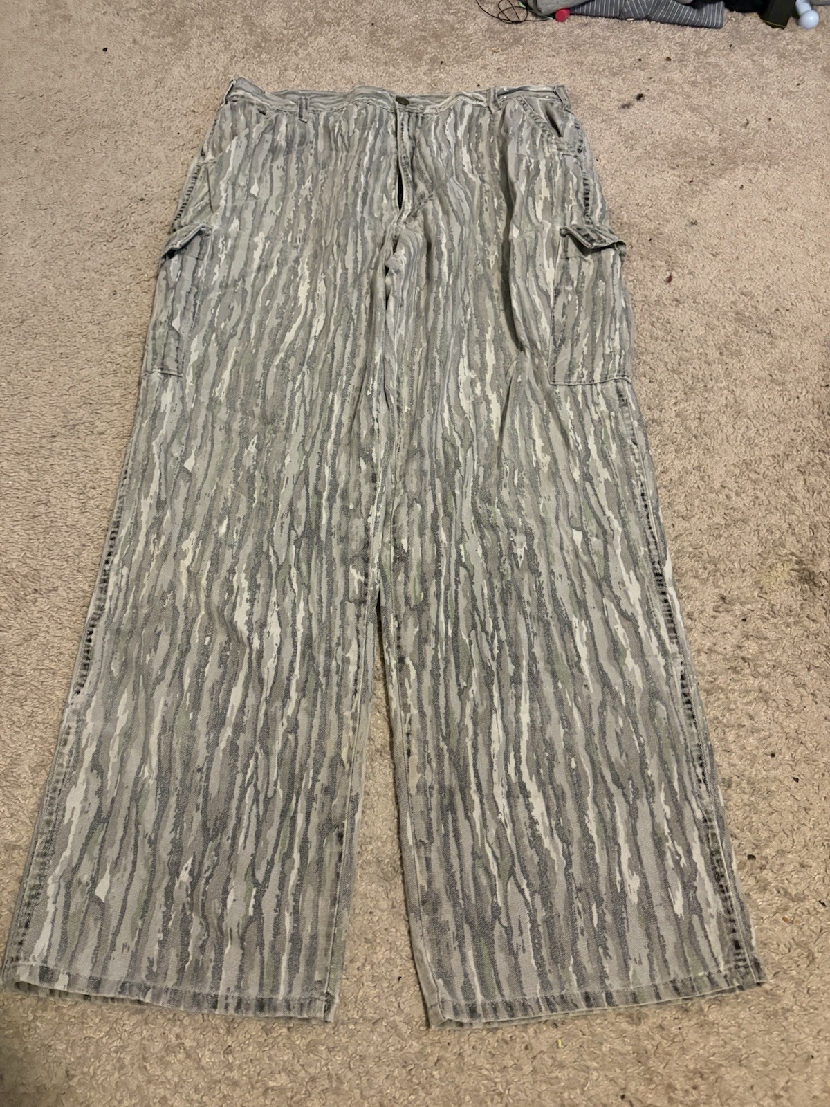 Vintage Camo Pants Tree Bark Camo Cargo Pants Men’s XL 30 Made In USA