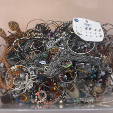 8.19 lb Mixed Costume Jewelry Lot Necklace Bracelet Beads Chain Shell Resale Mix