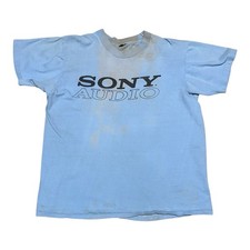 Vintage 80s Sony Audio Tech Stereo Promo Logo Men's T-Shirt 50/50 Soft Thin