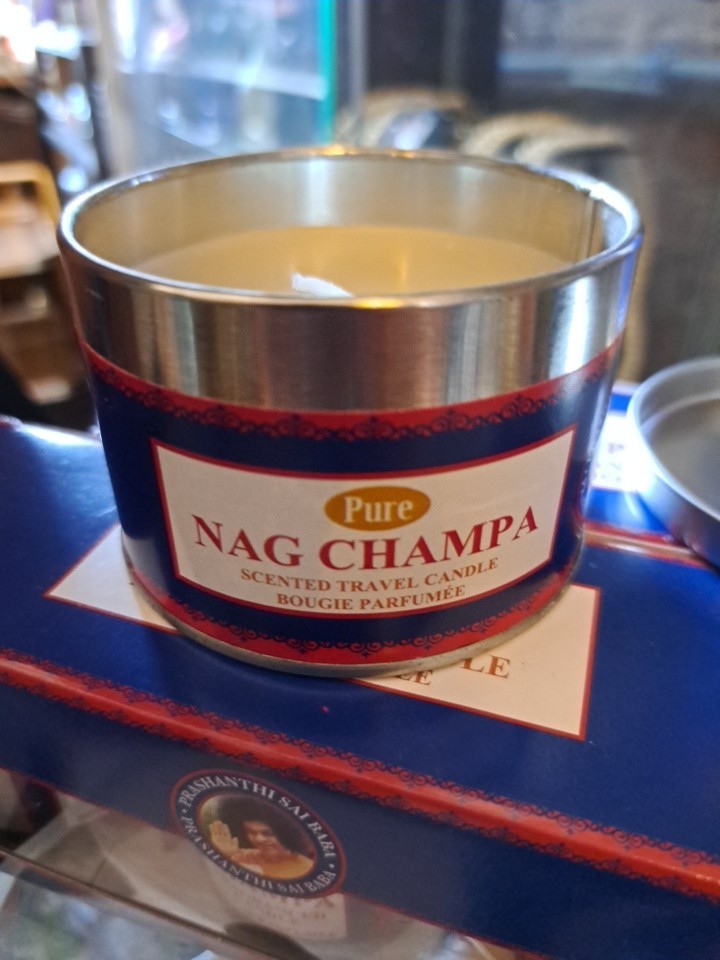 Nag Champa Scented Candle In Tin Highly Fragranced For Peace Calm & Meditation