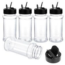 Molain 5 PCS Empty Spice Jars 3oz with Shaker Lids Plastic Seasoning Containe...