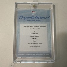2026 Topps Now Kevin Durant Redemption Card Red Parallel Relic Short 