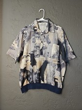 Vintage Lilly Dache' Men's Shirt 70s Polo Disco Cruise Polyester Medium