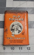 Tobacco Vertical Pocket Tin Old Squire EMPTY Tuckett Tobacco Hamilton Canada