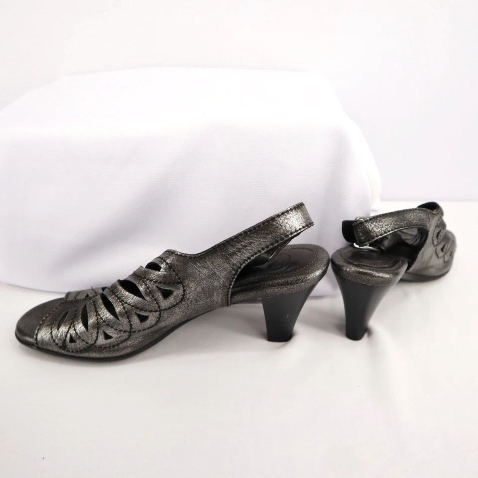 Женские Nurture блок каблук слинга назад 3 дюйма каблуки размер 8 М 1 сторона пряжка повседневный - Изображение 3 из 4