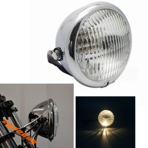 Vintage Chrome Headlight Shell Bates Style For Harley Chopper Bobber Cafe Racer Vintage Chrome Headlight Shell Bates Style For Harley Chopper Bobber Cafe Racer