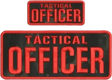 TACTICAL OFFICER EMB PATCH 4X10 AND 2X5 HOOK ON BACK RED ON MULTICAM BLACK