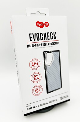 tech21 Galaxy S22 Ultra Evo Check Multi-Drop Handy Schutz Back Case - Schwarz