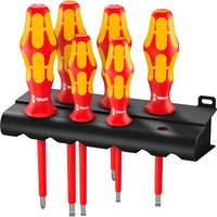 Wera 160 I/6 Rack Schraubendrehersatz Kraftform Plus Serie 100 + Rack, Rot