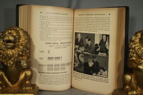 old WWII military book Selective Service In Wartime 2nd report 1941-42 leather - Picture 4 of 4