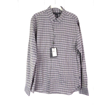 John Varvatos USA Shirt Mens SZ M Button Up Checkered Business Casual Dress NWT