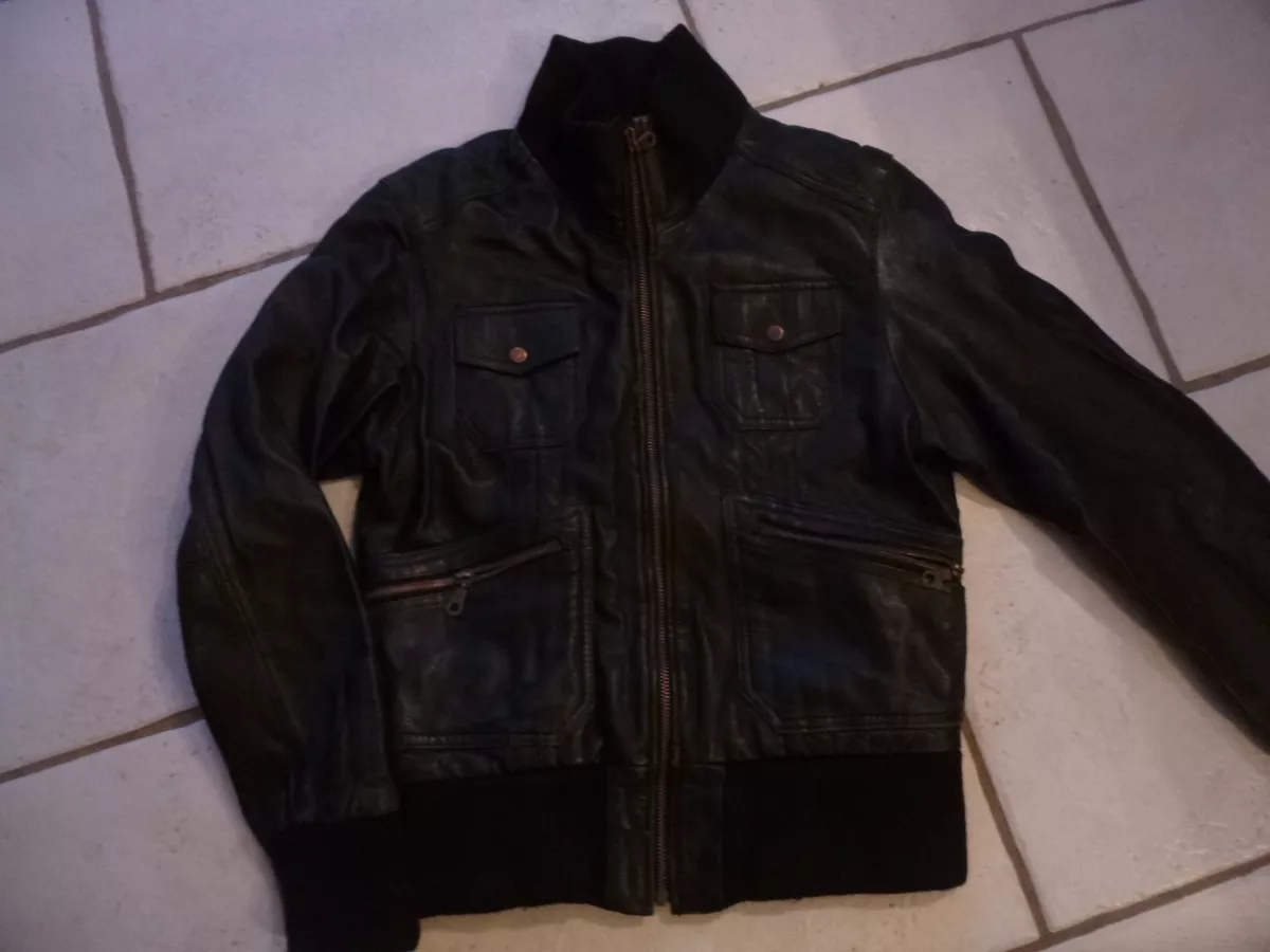 VESTE D t EN SIMILI CUIR