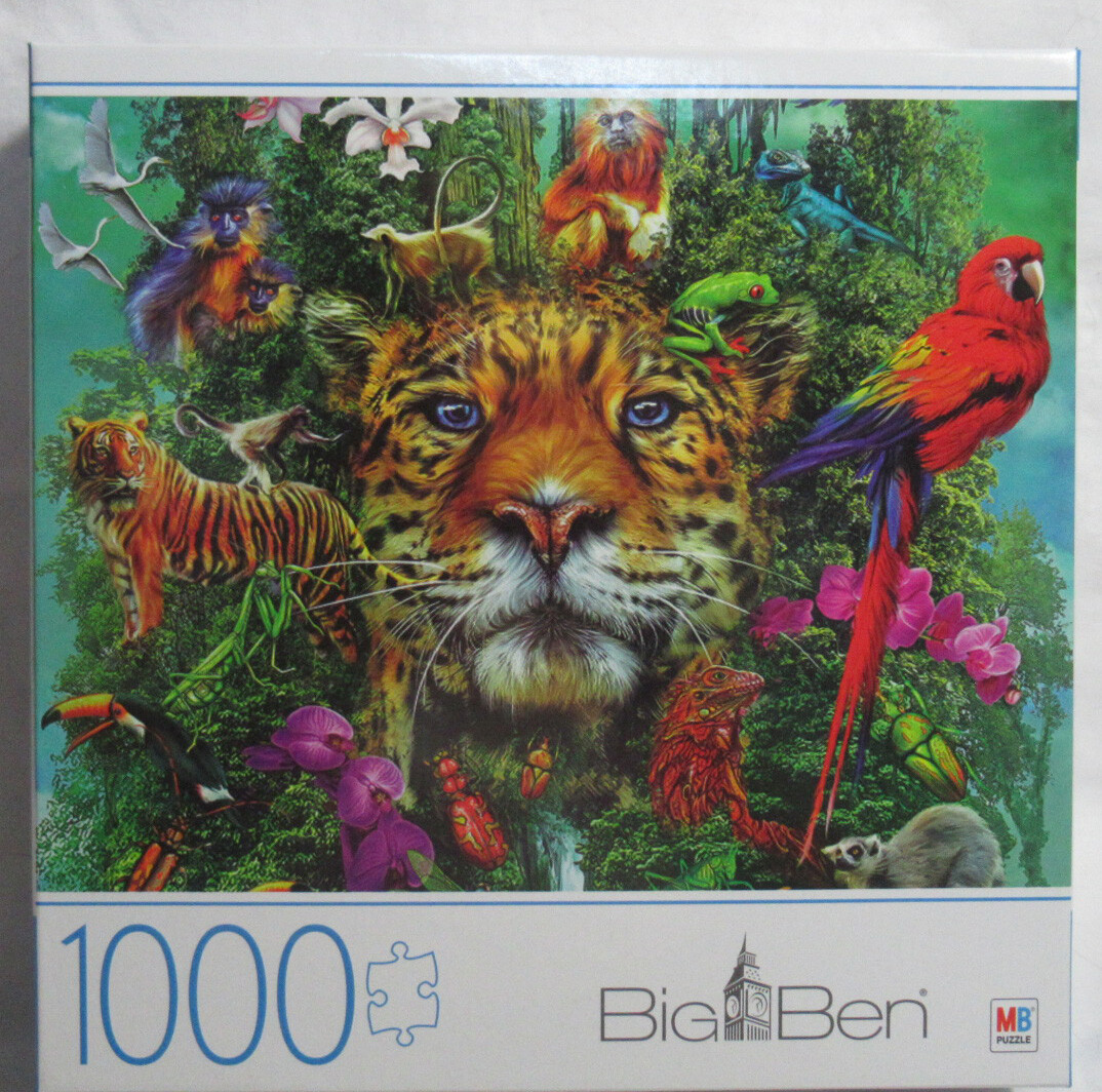 Milton Bradley Big Ben 1000 Piece Jigsaw Puzzle KING OF THE JUNGLE
