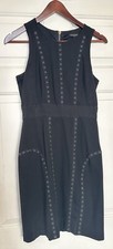 Cynthia Steffe Natalia Grommet Grosgrain Ponte Knit Black Tank Dress 6