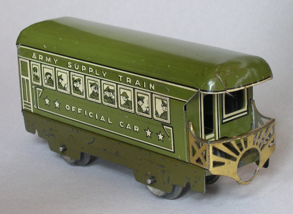 Marx 558M Official Car Army Supply Train - Illuminated,4 Wheels, T&S ...