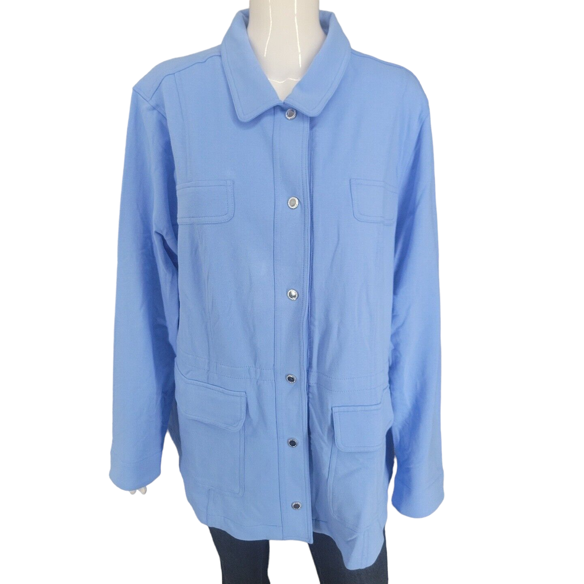 Isaac Mizrahi Live Womens Jacket X-Large Size Blue French Terry