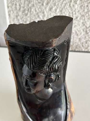 Statuette Africaine En Ébène Sculptée Dans La Masse - Foto 6 di 15