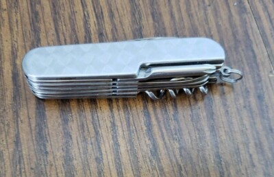 Swiss Style Silver Chrome Multi Function Pocket Knife