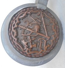 ALT Humpen Bierkrug Zunftkrug Feuerwehr Einlagedeckel um 1900 Krug Sammelkrüge