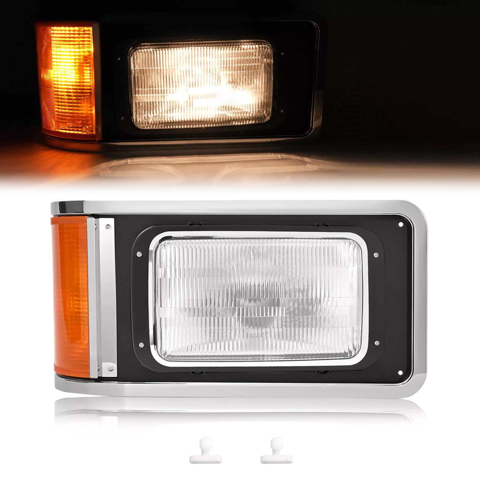 Headlight W/Bezel Passenger Side For Mack CH613 SFA Hood Truck 1990-2017 RH