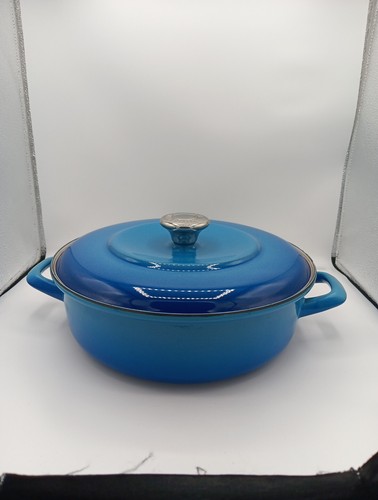 Merten & Storck German Enameled Iron Round 4QT Casserole Braiser Lid- Light Blue - Picture 5 of 10