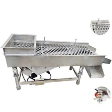 110V 20mm Stainless Linear Vibrating Screen Sifter Single Layer Sieve Machine
