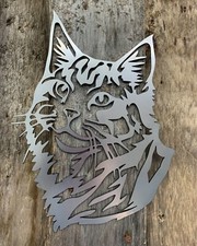 MAINE COON CAT WALL ART GARDEN ORNAMENT INDOOR OUTDOOR RUSTING MILD STEEL GIFT