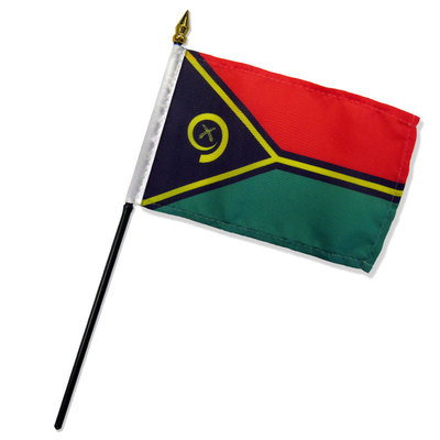 10 Pack Vanuatu 4''x6'' Flag Desk Table Stick