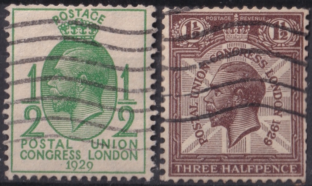 F-EX50268 ENGLAND UK GB 1929 USED KING GEORGE V SIDEWAYS WATERMARK
