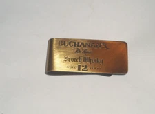 Buchanan's De Luxe Scotch Whisky Aged 12 Years Money Clip Bronze New old Stock