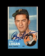 Johnny Logan Signed Authentic 1963 Topps Pittsburgh Pirates Autographed