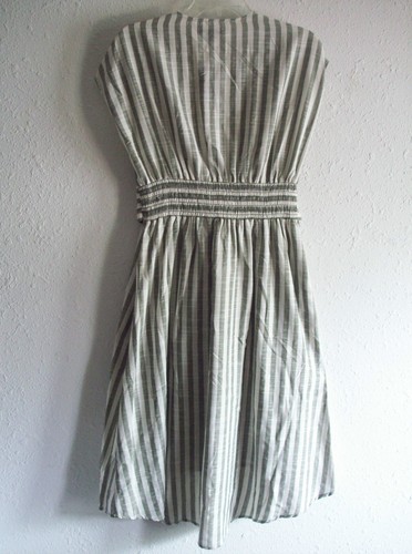 Vestido Max Edition Hi-Lo Cinturón Vertical Rayas Naturales/Olivas Talla XS NUEVO CON ETIQUETAS $128 - Imagen 6 de 8
