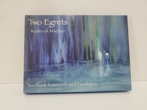 10 biglietti vuoti Egrets (acquerello Heron Dance di Maclver, carte Roderick - Foto 1 di 5