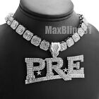 Young Dolph Pre Pendant 16" 18" 20" Iced Baguette Choker Chain Hip Hop Necklace